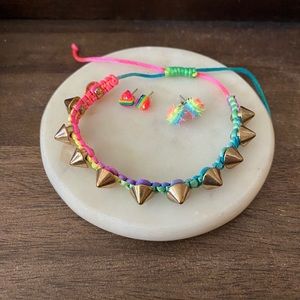 Neon bracelet and earrings